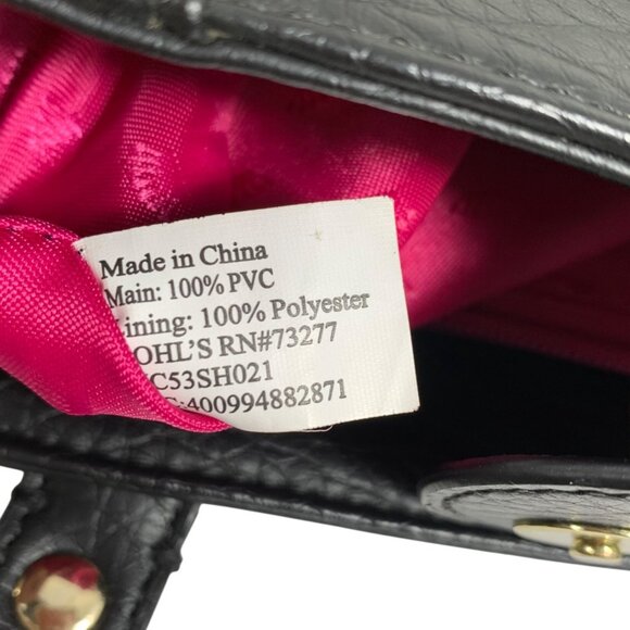 JUICY COUTURE Black Vegan Leather Medium Crossbody Shoulder Bag + Heart Charm - Picture 5 of 7